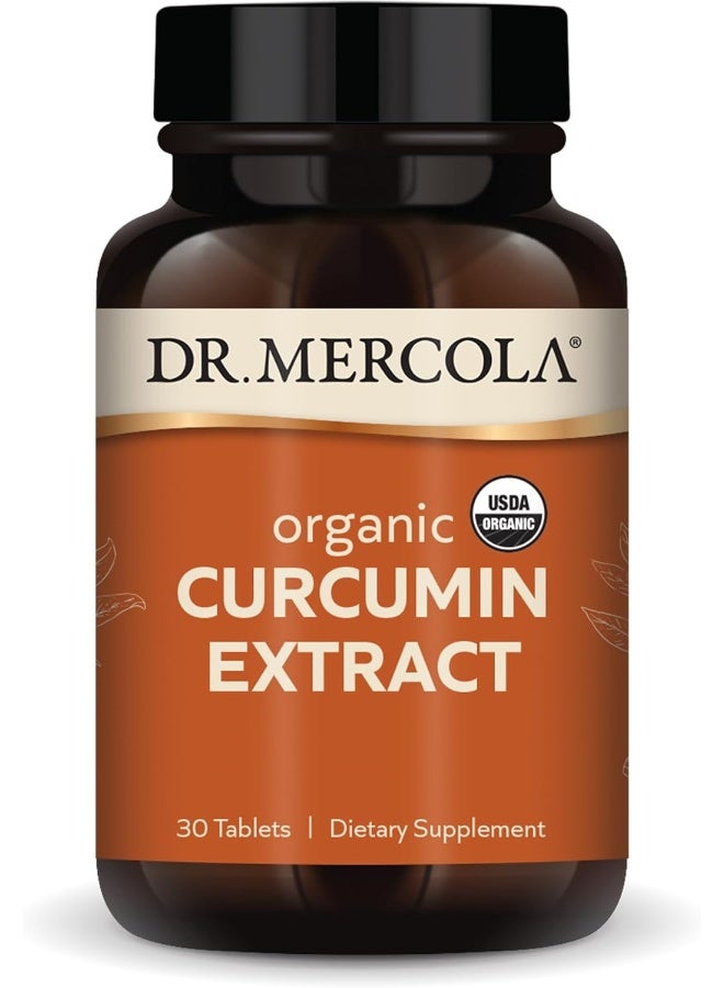 Dr. Mercola Organic Curcumin Extract, 30 Servings (30 Tablets), Dietary Supplement, Supports a Healthy Inflammatory Response, Non-GMO, Certified USDA Organic - Image 1